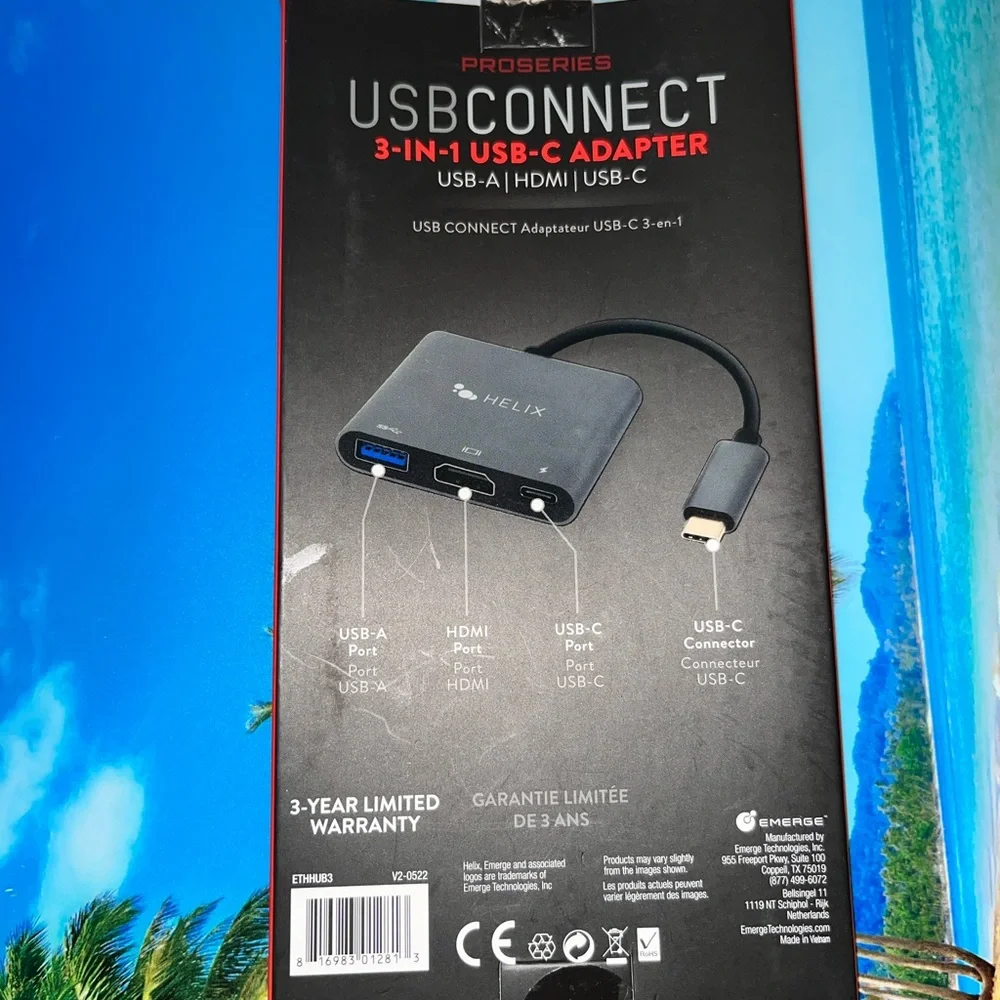 Helix USB-C 3-in-1 Adapter - Black